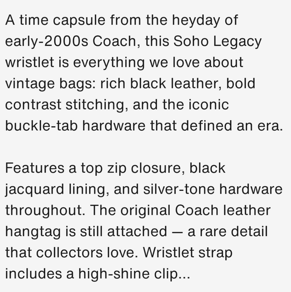 Coach Soho Legacy Wristlet Vintage Black Leather W/Bold Stitching EUC - Picture 15 of 16